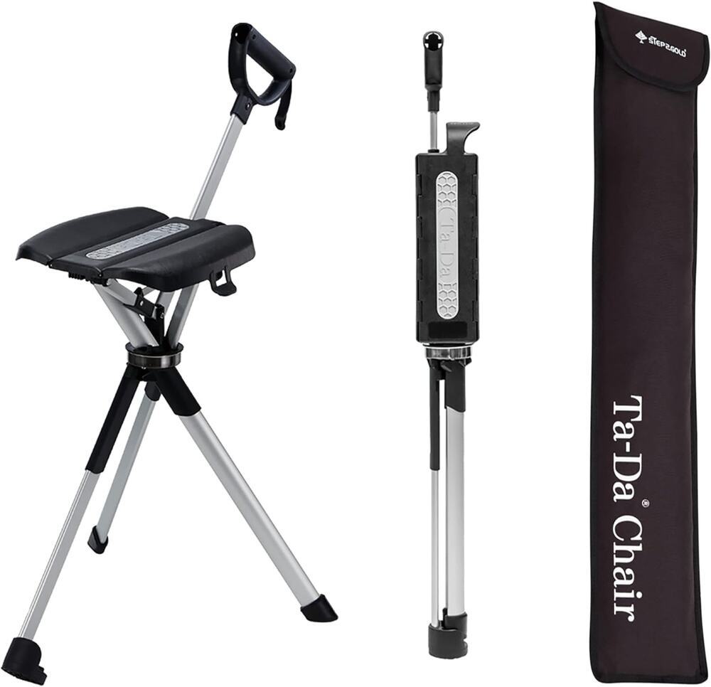 NEW STEP2GOLD Ta-Da Series 2 Chair Portable Folding Hiking Pole 36.2" Black